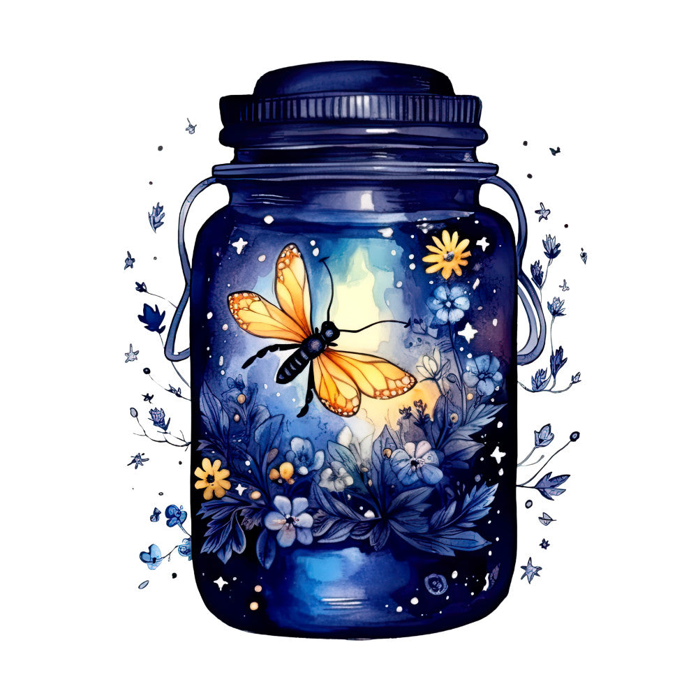 Fireflies in a Jar Fabric Panel 3