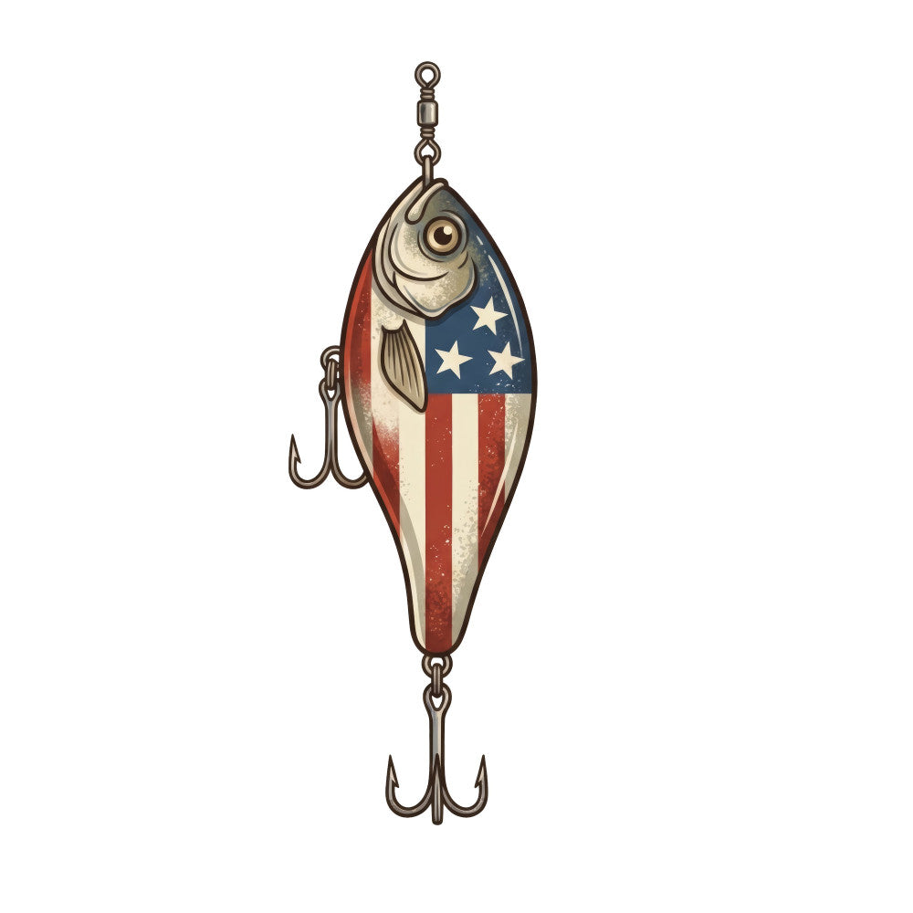 American Flag Fish Bait Fabric Panel 2 –