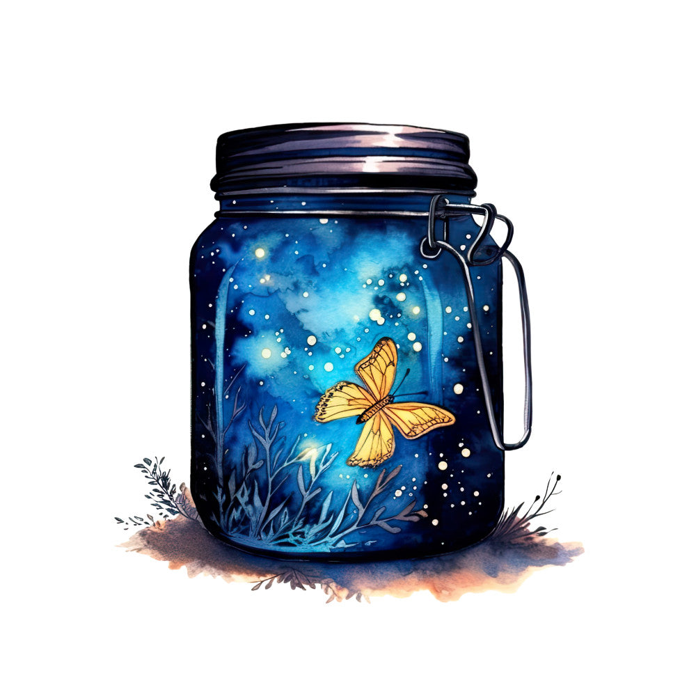 Fireflies in a Jar Fabric Panel 4