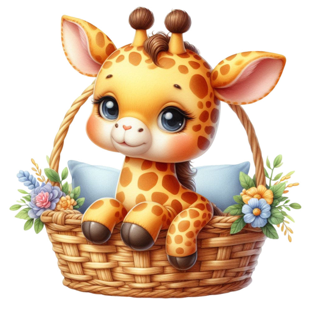Cute Baby Giraffe Fabric Panel 9