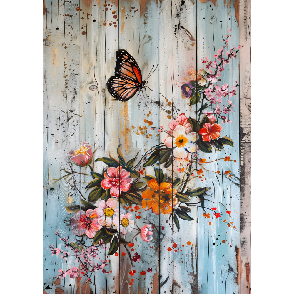 Rustic Butterfly Wall Art Fabric Panel 19