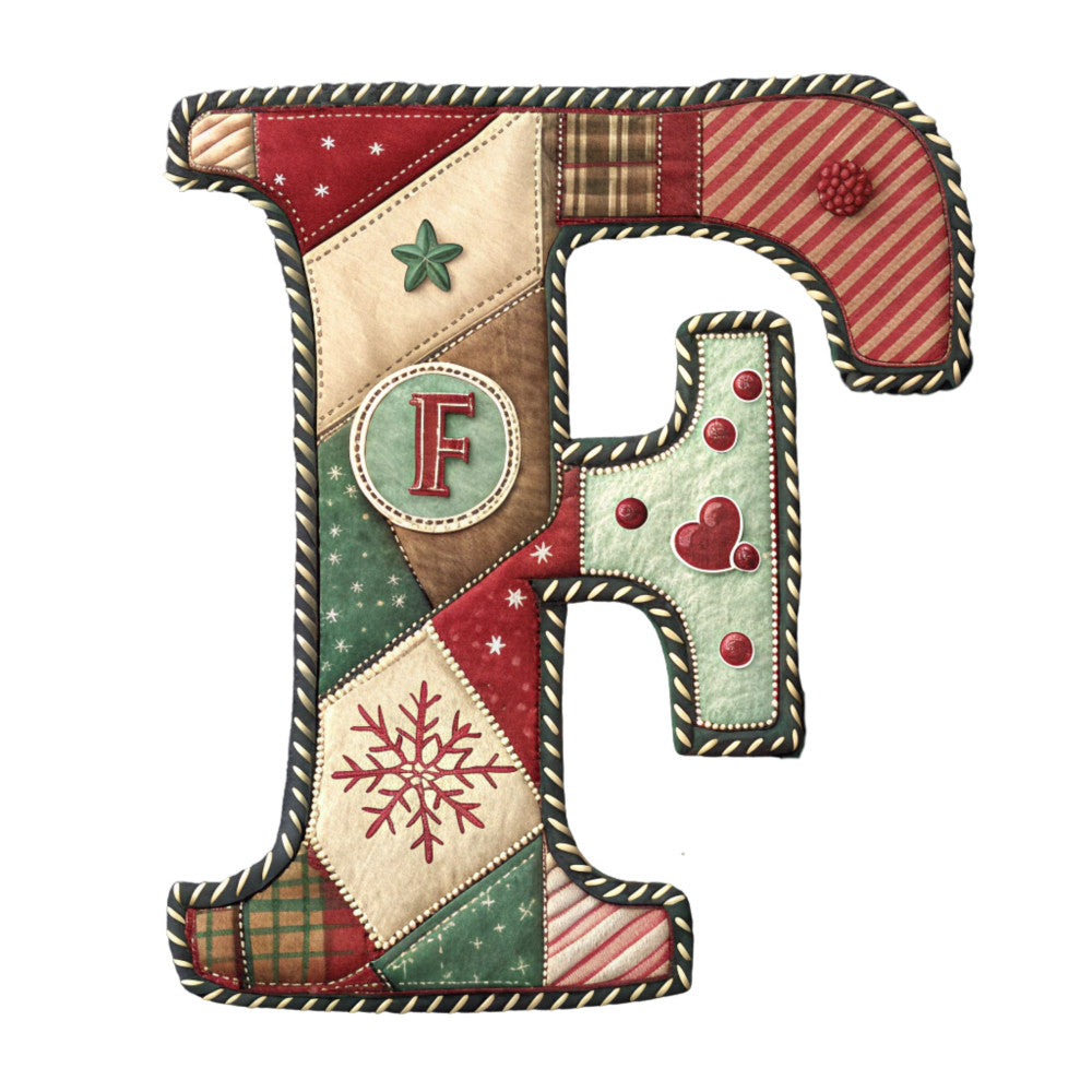 Christmas Patchwork Alphabet Fabric Panel 32