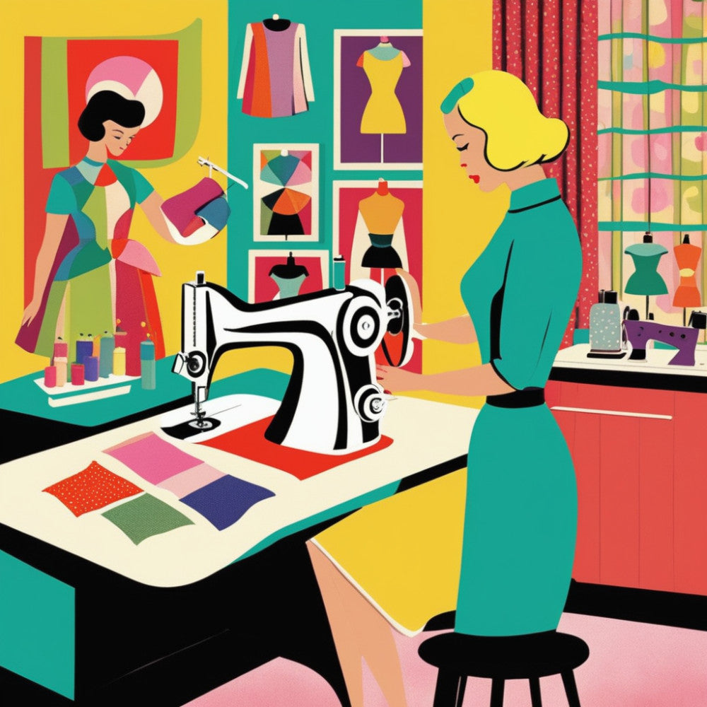 Retro Sewing Fabric Panel 10