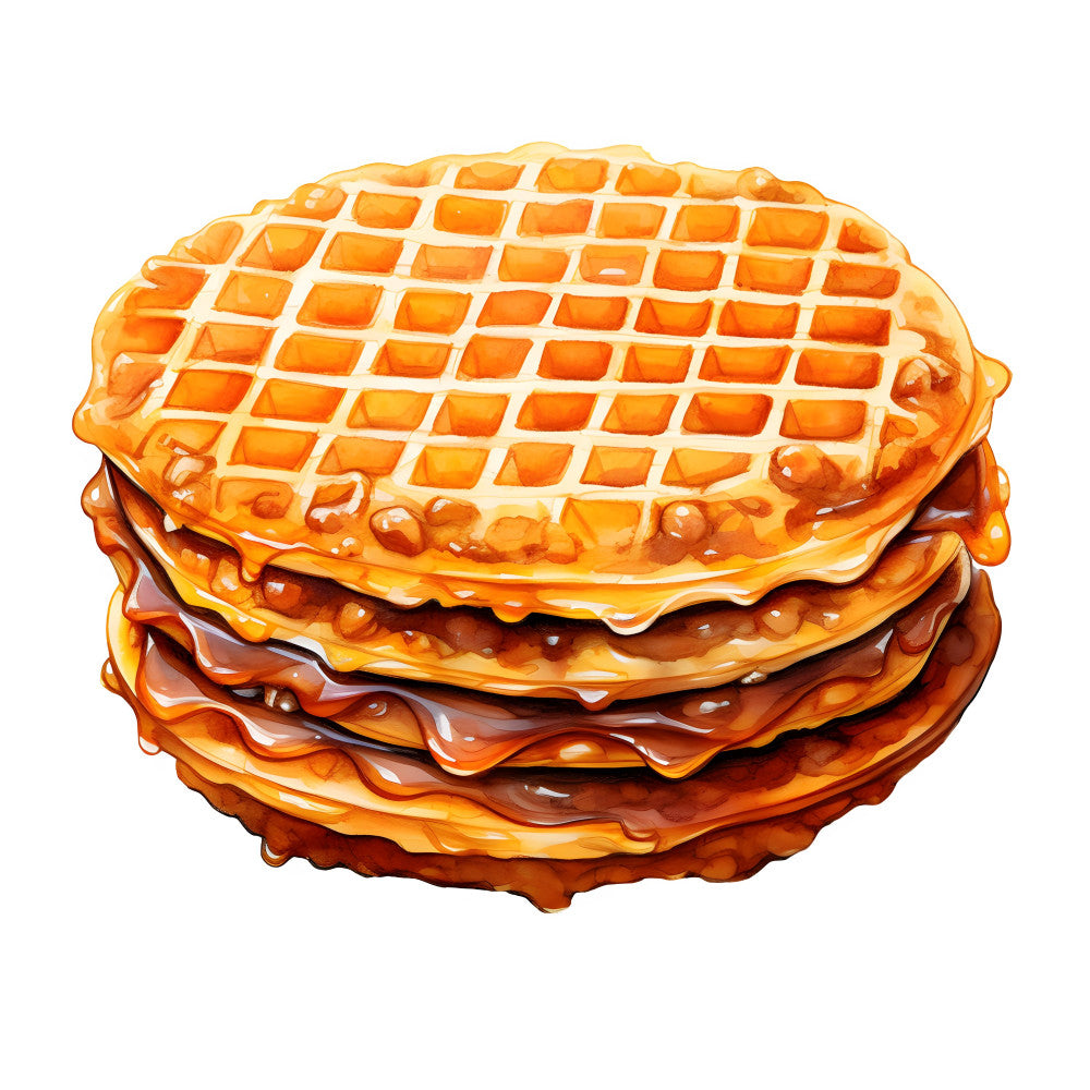 golden yellow, warm orange, amber, brown, breakfast theme, food, waffles, waffle pattern, stacked waffles, syrup, whimsical, playful, kitchen, novelty, cute, children, kids, breakfast decor, food lover, kitchen textiles, cooking theme, restaurant, diner style, rustic, comfort food, dessert, brunch, morning theme