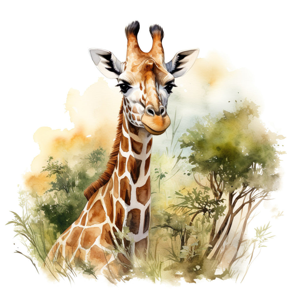 Giraffe Scenes Fabric Panel 1