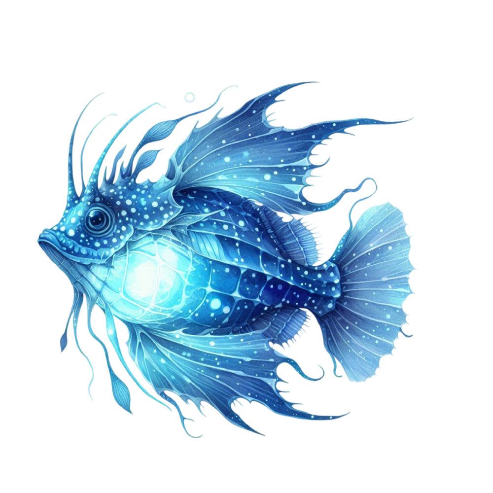 Watercolor Sea Fish Fabric Panel 21