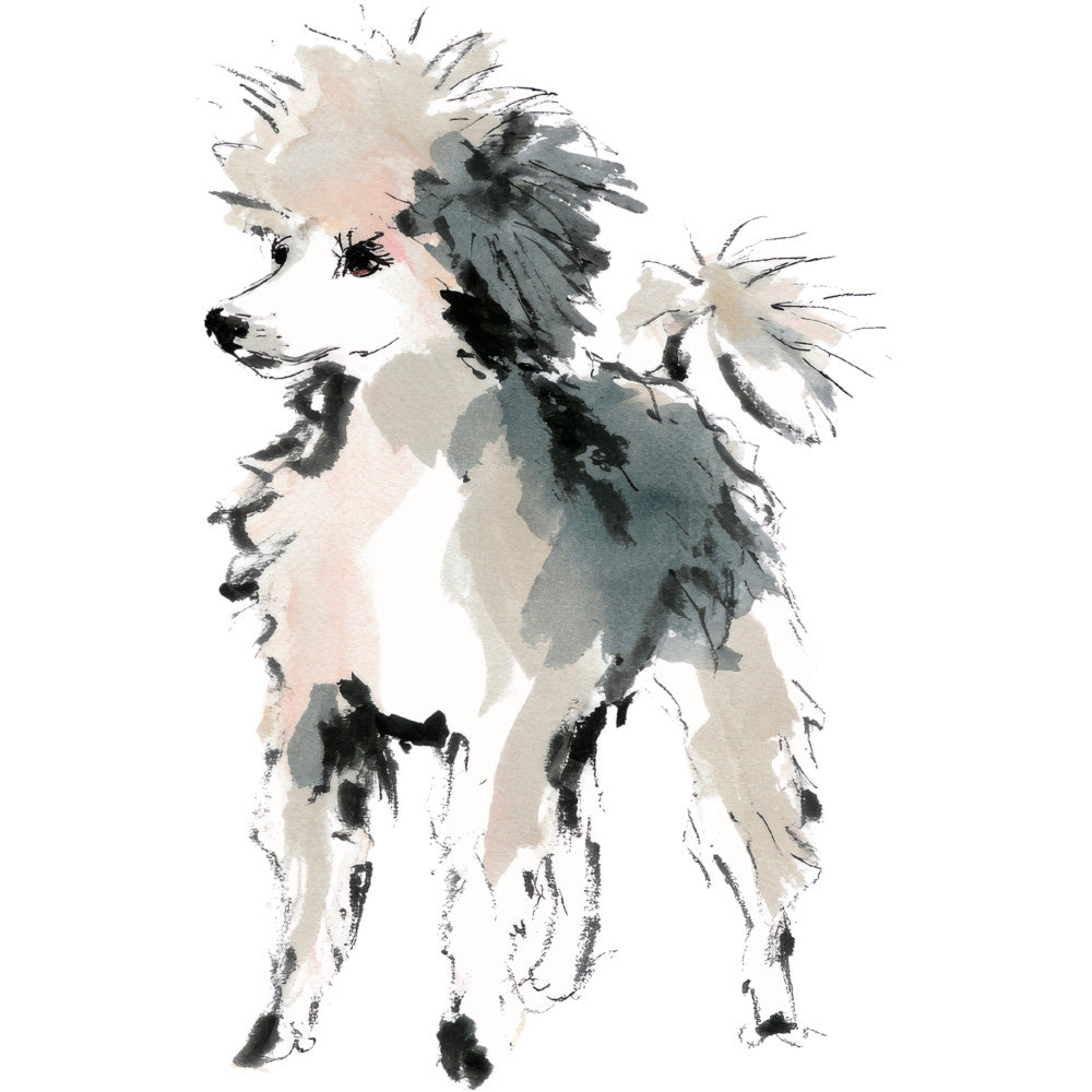 Handdrawn Doodle Dog Fabric Panel 18