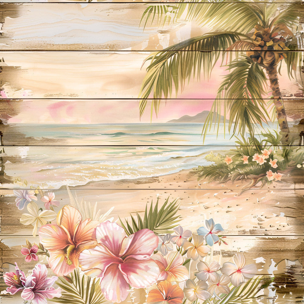 Tropical Beach Scenes Fabric Panel 10