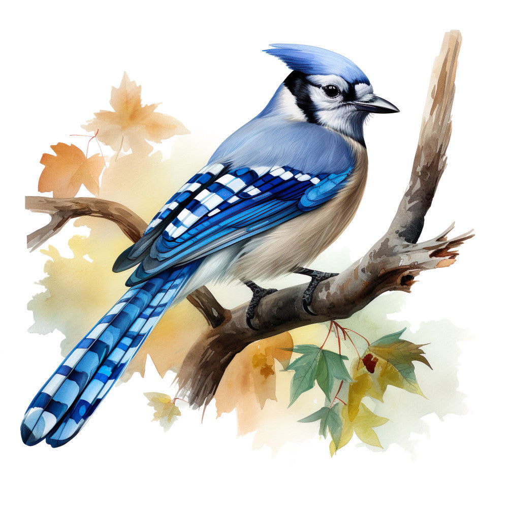 Blue Jay Bird Fabric Panel 2