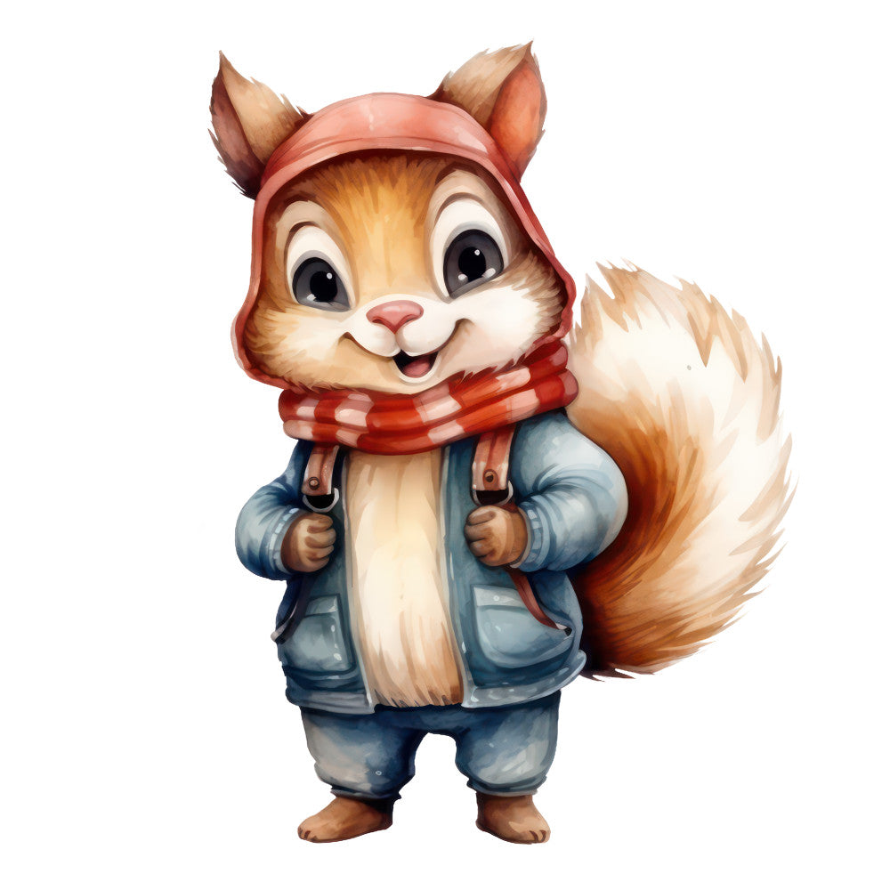 Woodland Animals in Clothes Fabric Panel 16