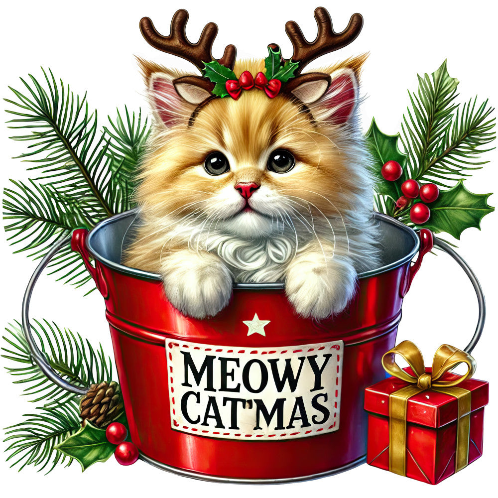 Meowy Christmas Fabric Panel 6