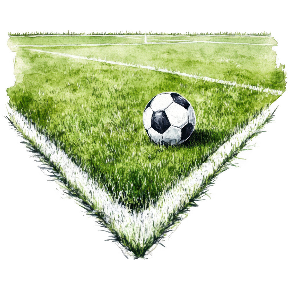 soccer ball, football, sports, grass green, white, grass field, athletic, recreation, leisure, outdoor sports, ball sport, green field, white lines, sports theme, children's, kids, boys, active wear, modern, casual, playground, field markings, black and white ball, summer, game day, sports enthusiast, competitive, youth, educational, motivational