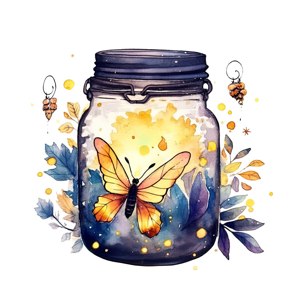 Fireflies in a Jar Fabric Panel 9