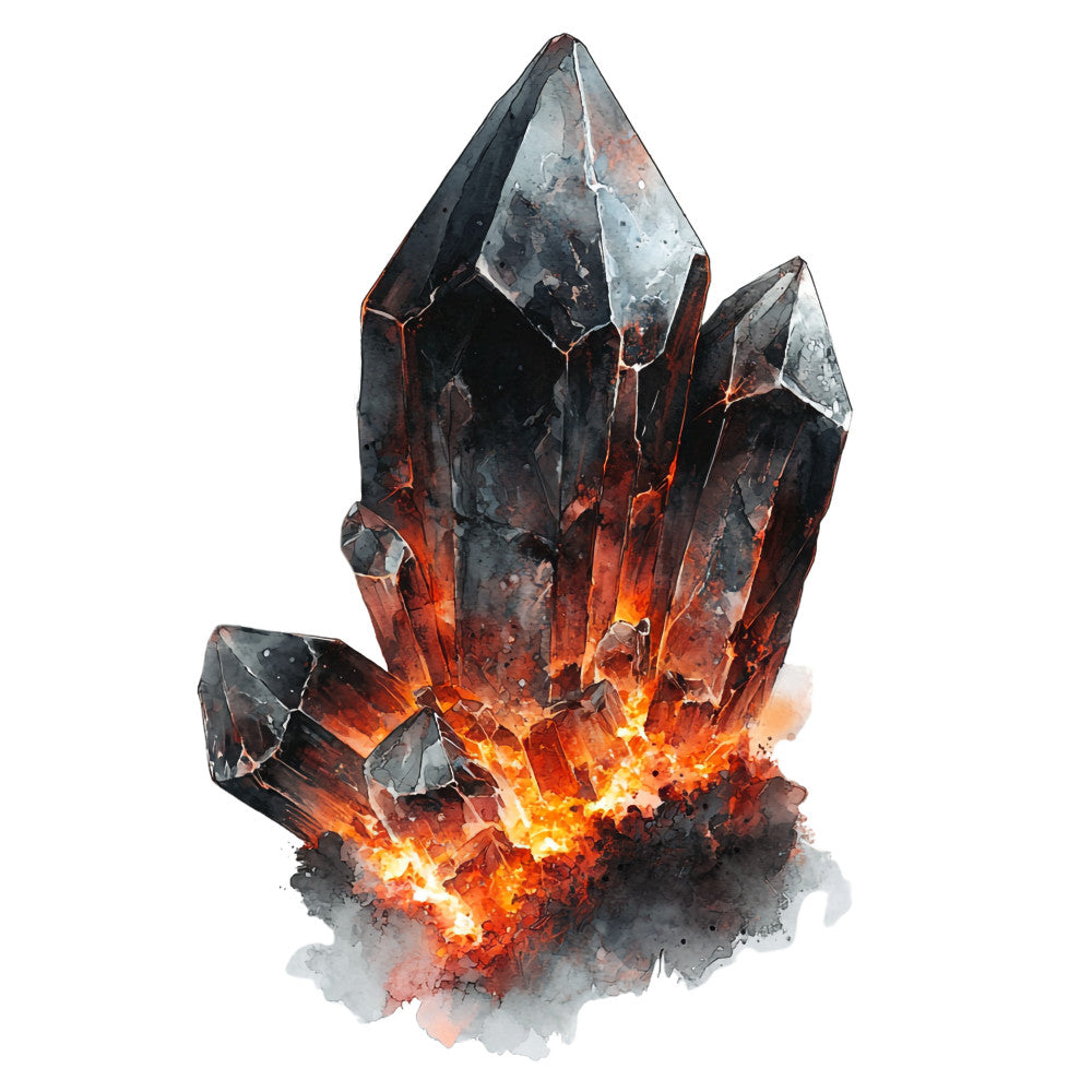 Fire Moon Crystals Fabric Panel 19