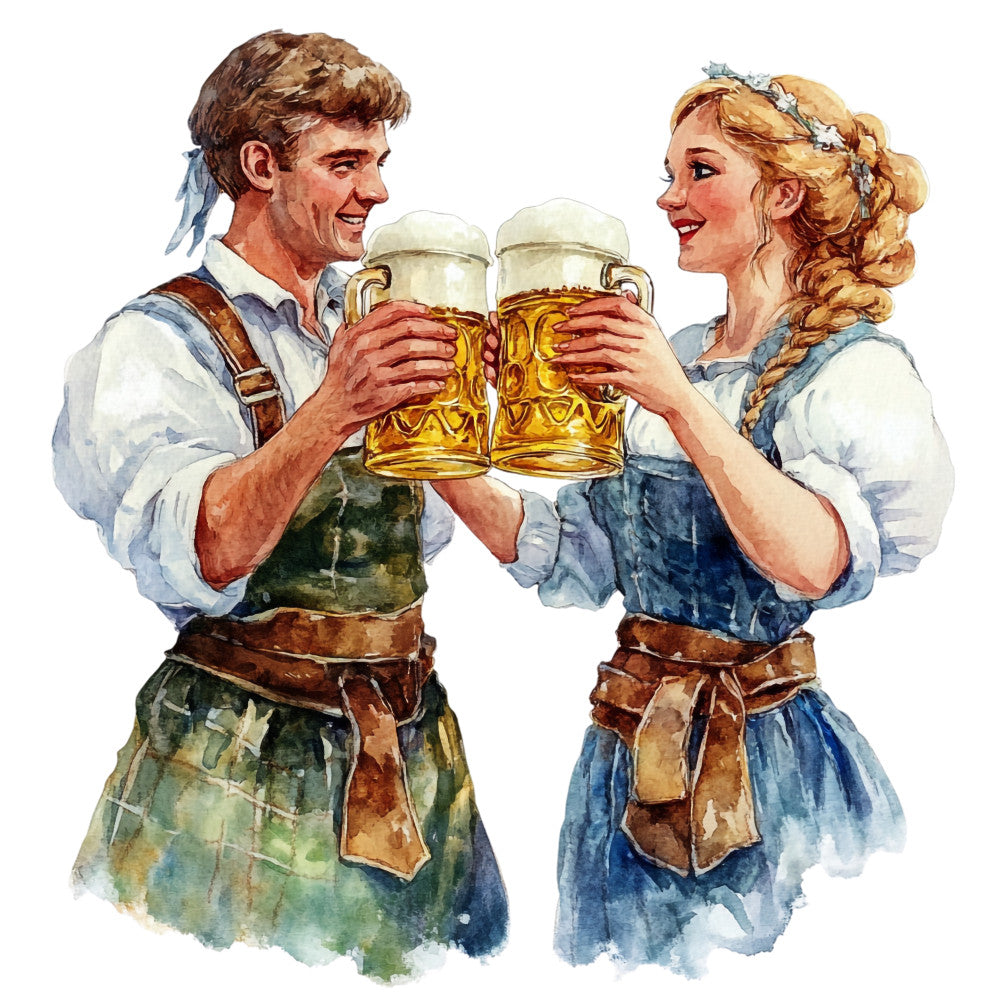 Watercolor Oktoberfest Fabric Panel 20