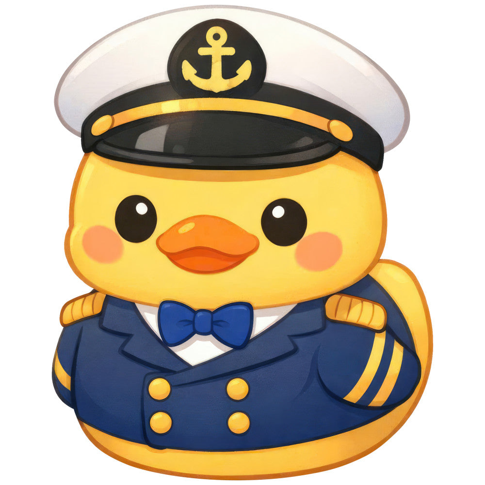 yellow, navy blue, gold, white, orange, cute animals, ducks, nautical, sailor, captain, anchor, whimsical, children's, baby, cheerful, playful, maritime, coastal, kawaii, character panel, adorable creatures, boat theme, ocean, water-related, spring, summer, nursery, kids fabric, character design, fun prints