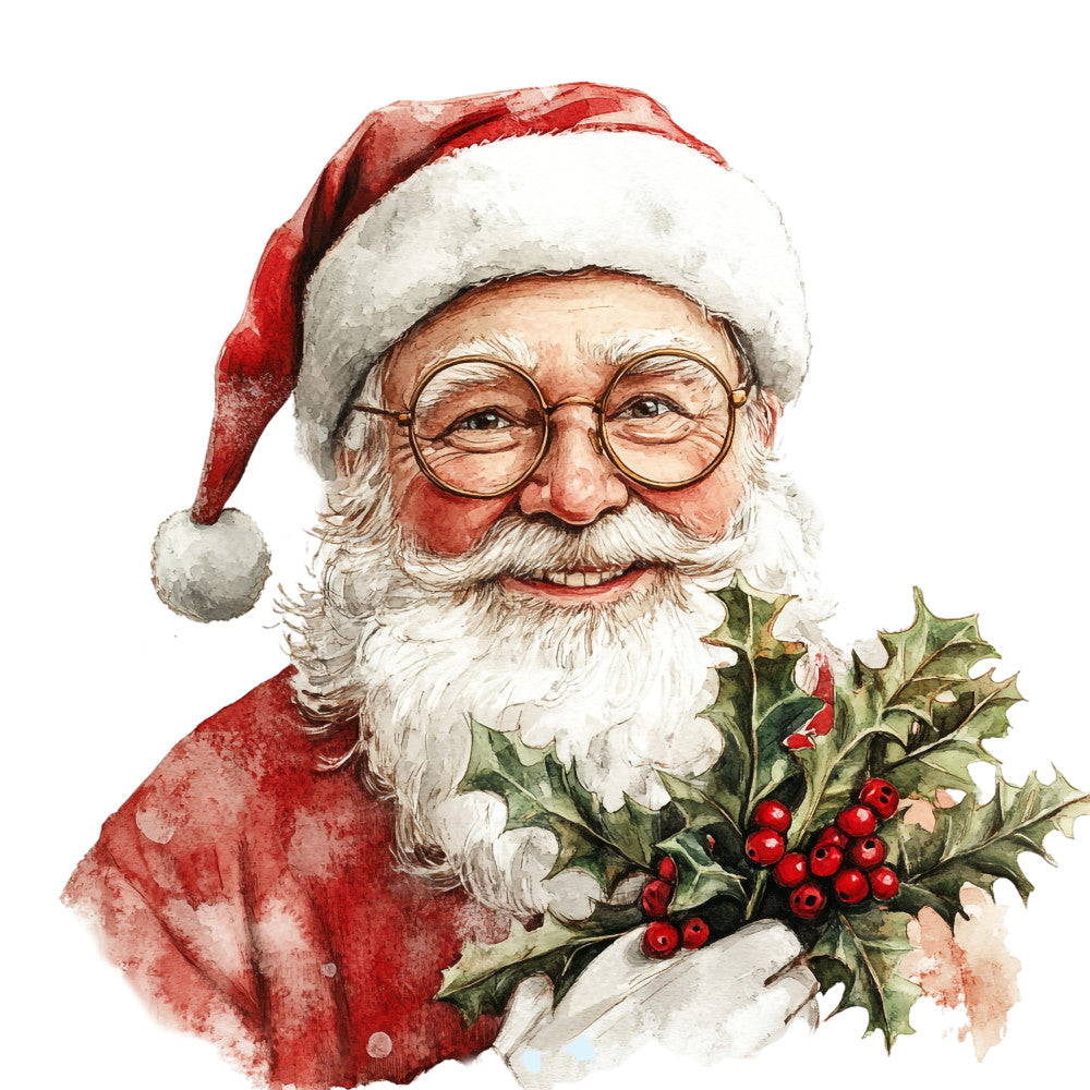 Watercolor Santa Claus Fabric Panel 23