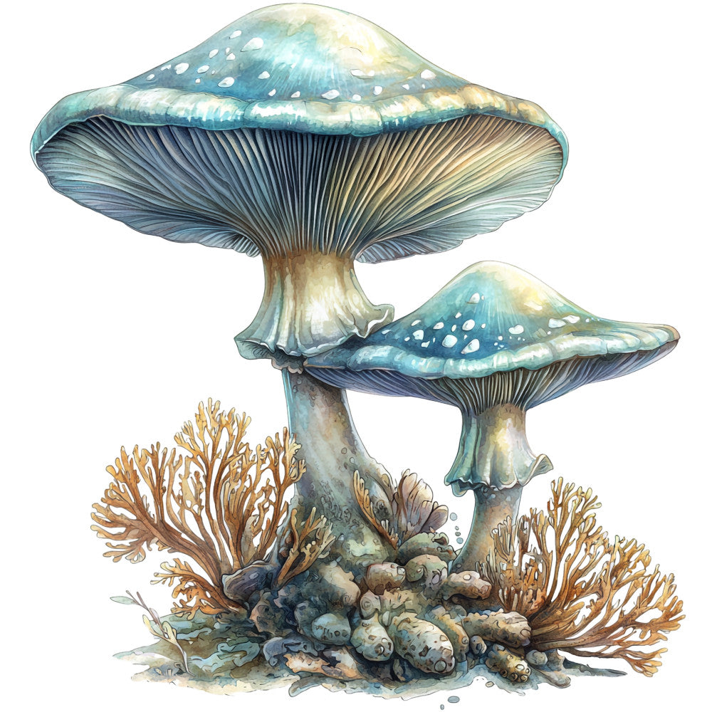 Underwater Mushrooms Fabric Panel 21