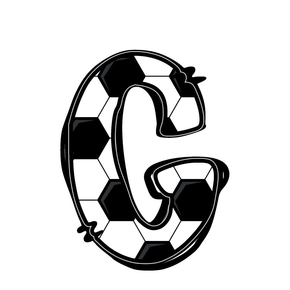 soccer, football, sports, black and white, monochrome, geometric, ball pattern, athletic, team sports, youth, children, boys, sports themed, modern, casual, playful, whimsical, active wear, recreation, game day, sports fan, letter c, alphabet, numbers, sporty style, casual style, fun pattern