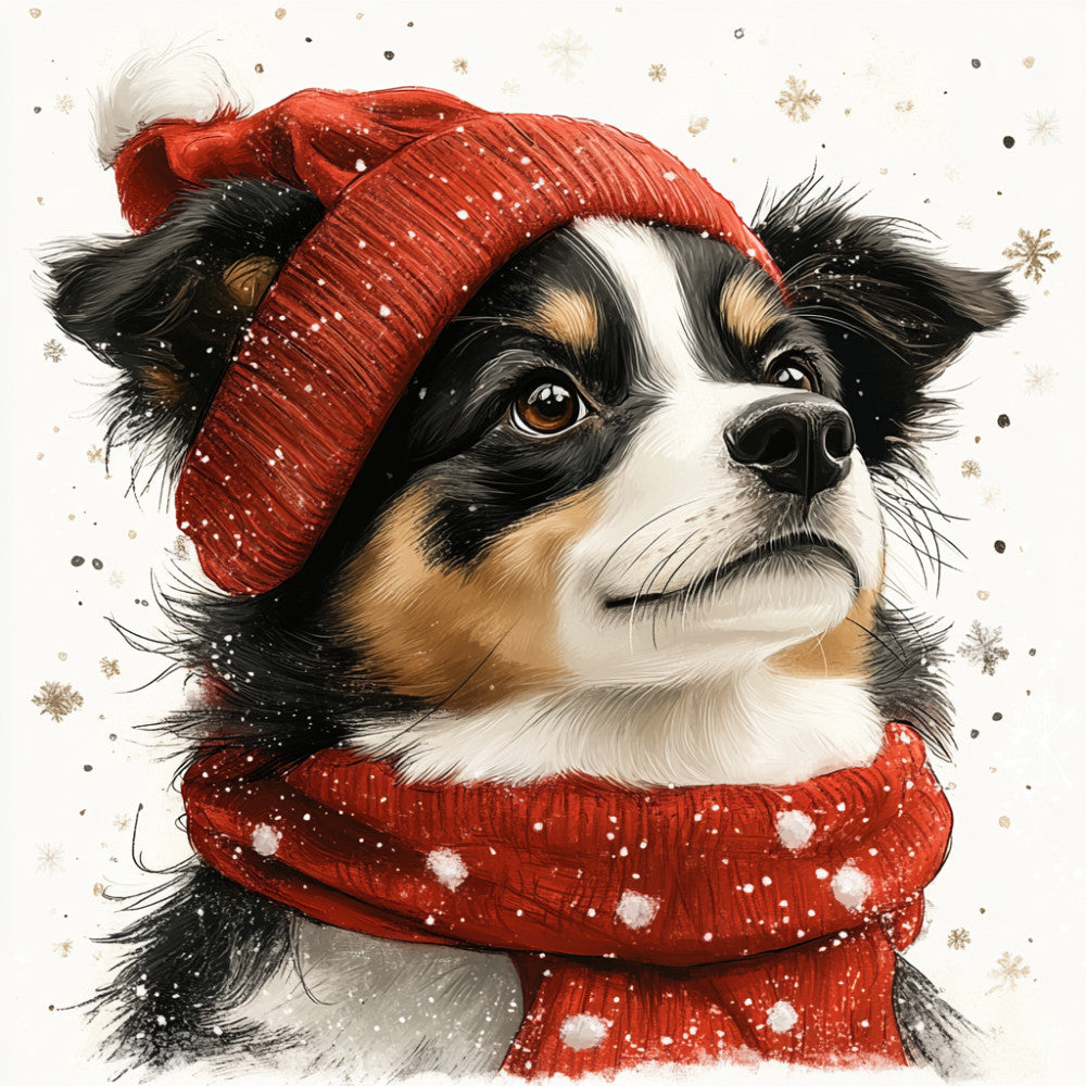 Christmas Dogs Fabric Panel 6