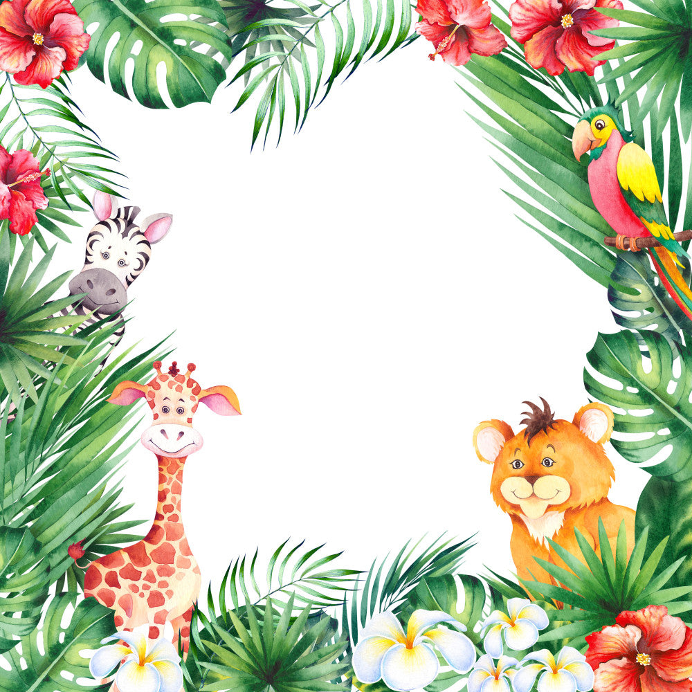 African Cartoon Animals Fabric Panel 5