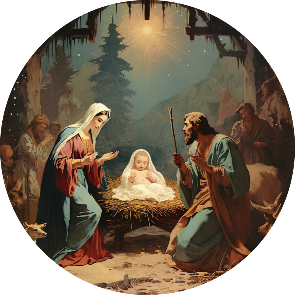 Nativity Christmas Ornaments Fabric Panel 9