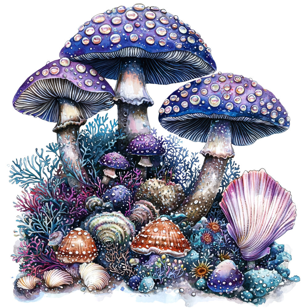 Underwater Mushrooms Fabric Panel 14