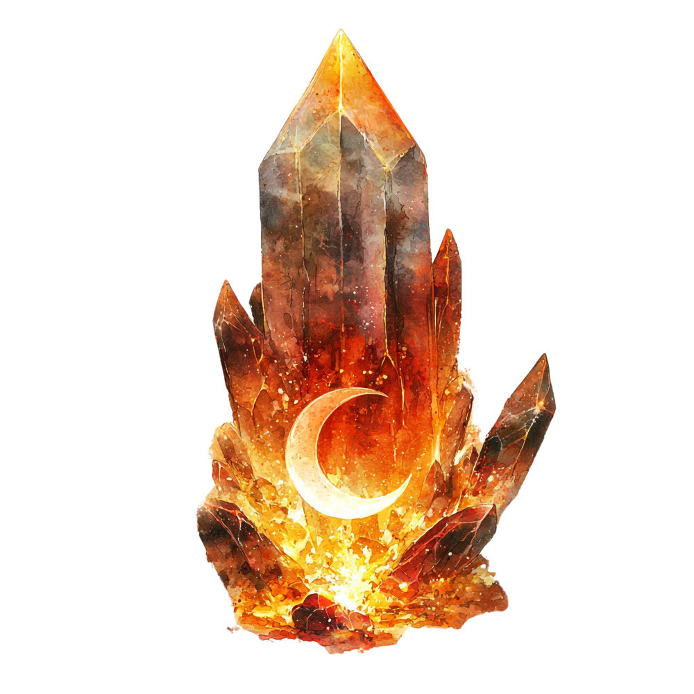 Fire Moon Crystals Fabric Panel 21