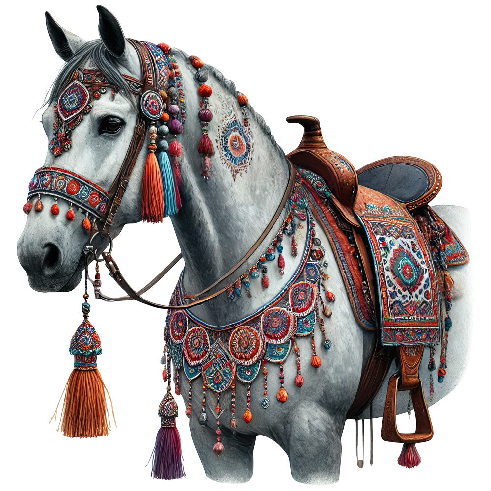 Boho Horses Fabric Panel 15