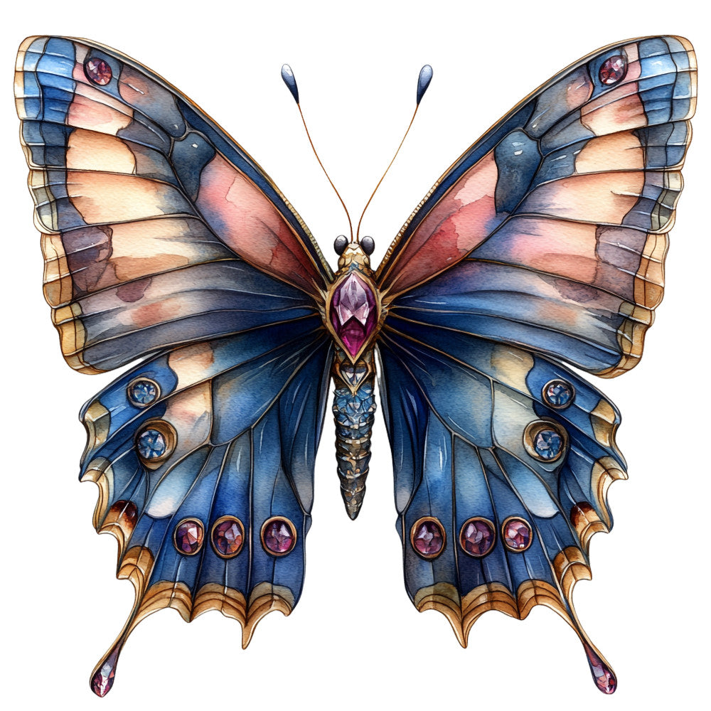 Ephemera Butterflies Fabric Panel 45