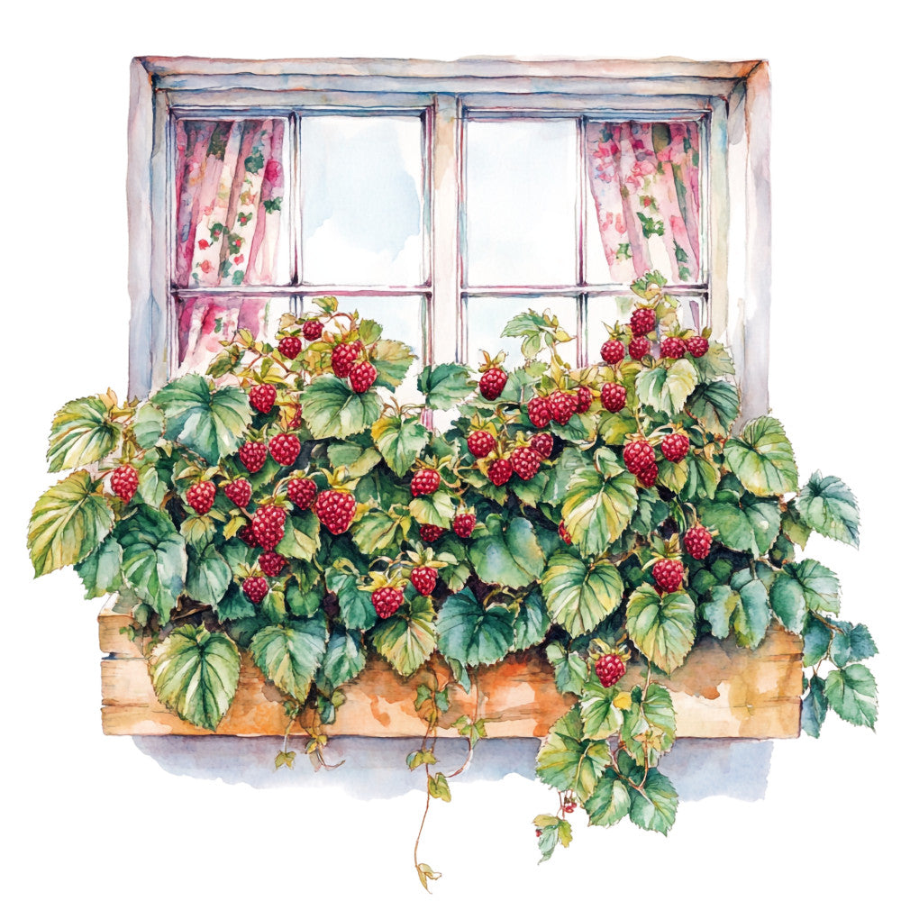 Raspberry Gardens Fabric Panel 9