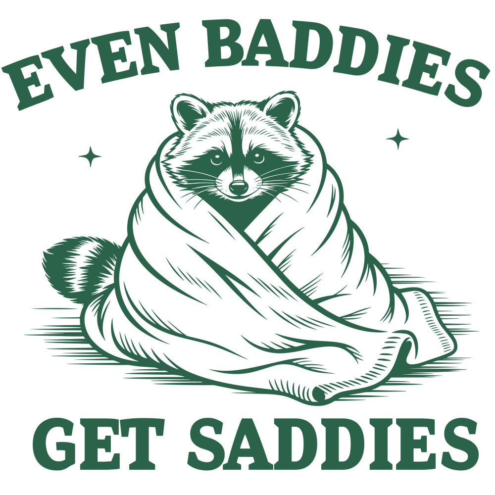 forest green, white, animal, raccoon, woodland, nature, humorous, funny, quirky, whimsical, casual, playful, cozy, blanket, bedding, home decor, wall hanging, stars, cozy vibes, autumn, winter, rustic, modern, trendy, badge design, graphic, cute animals, funny animals, text design