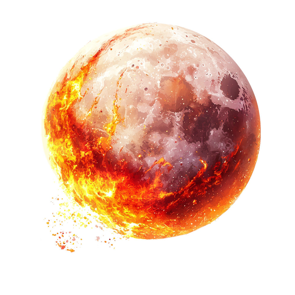 Fire Moon Crystals Fabric Panel 23