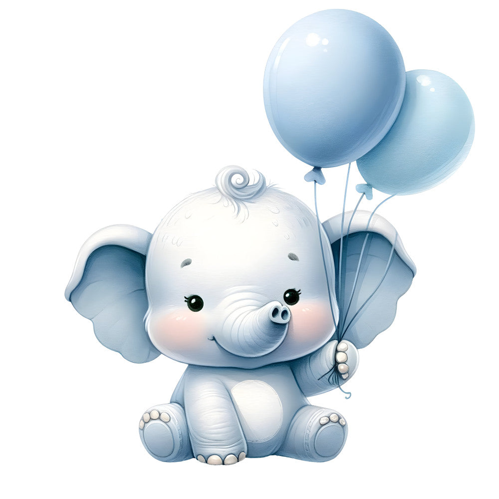 Baby Boy Elephant Fabric Panel 14