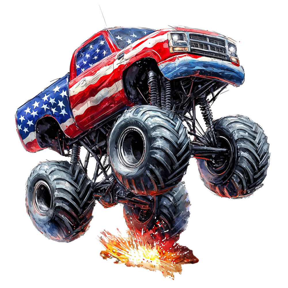 Monster Truck Show Fabric Panel 14