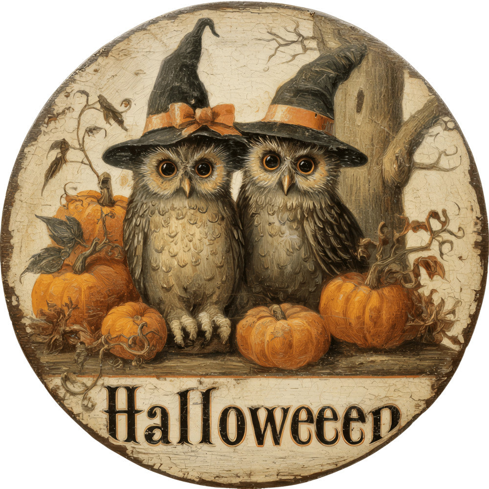 Halloween Owl Ornament Fabric Panel 13