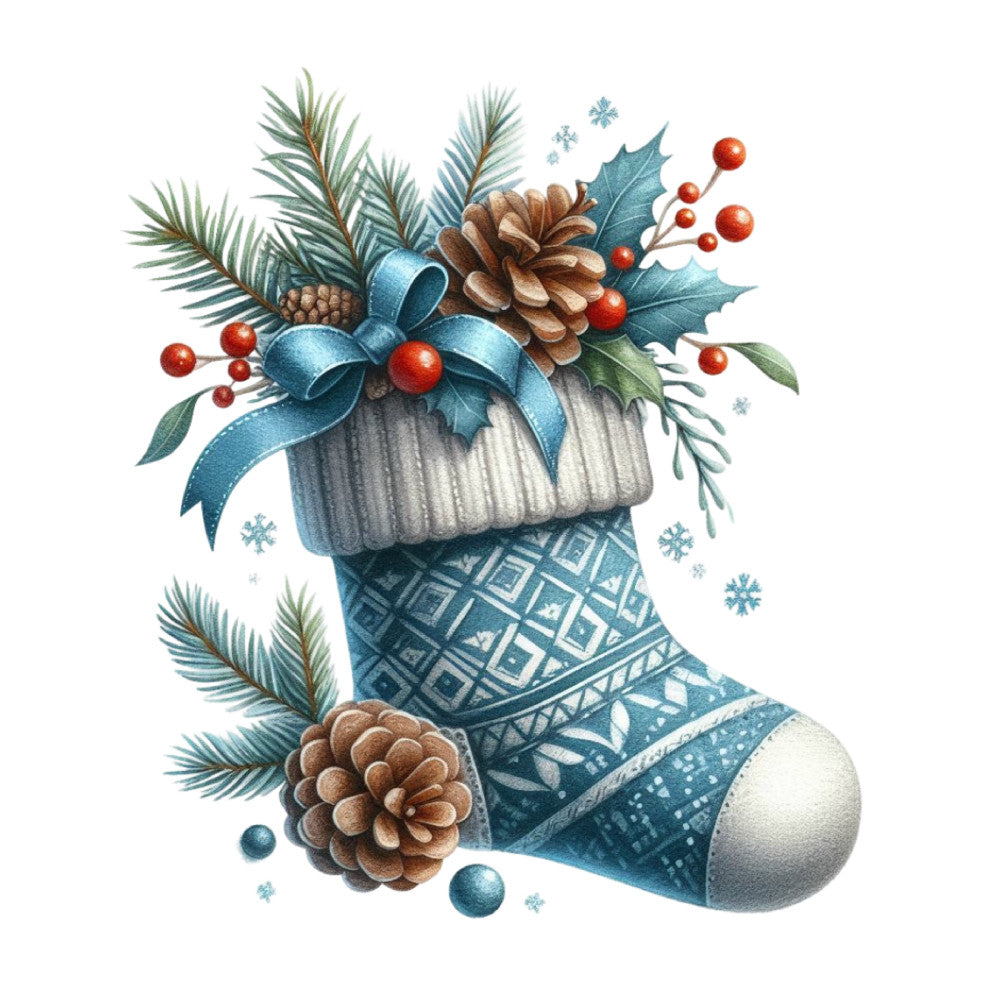 Christmas Stocking Scene Fabric Panel 20