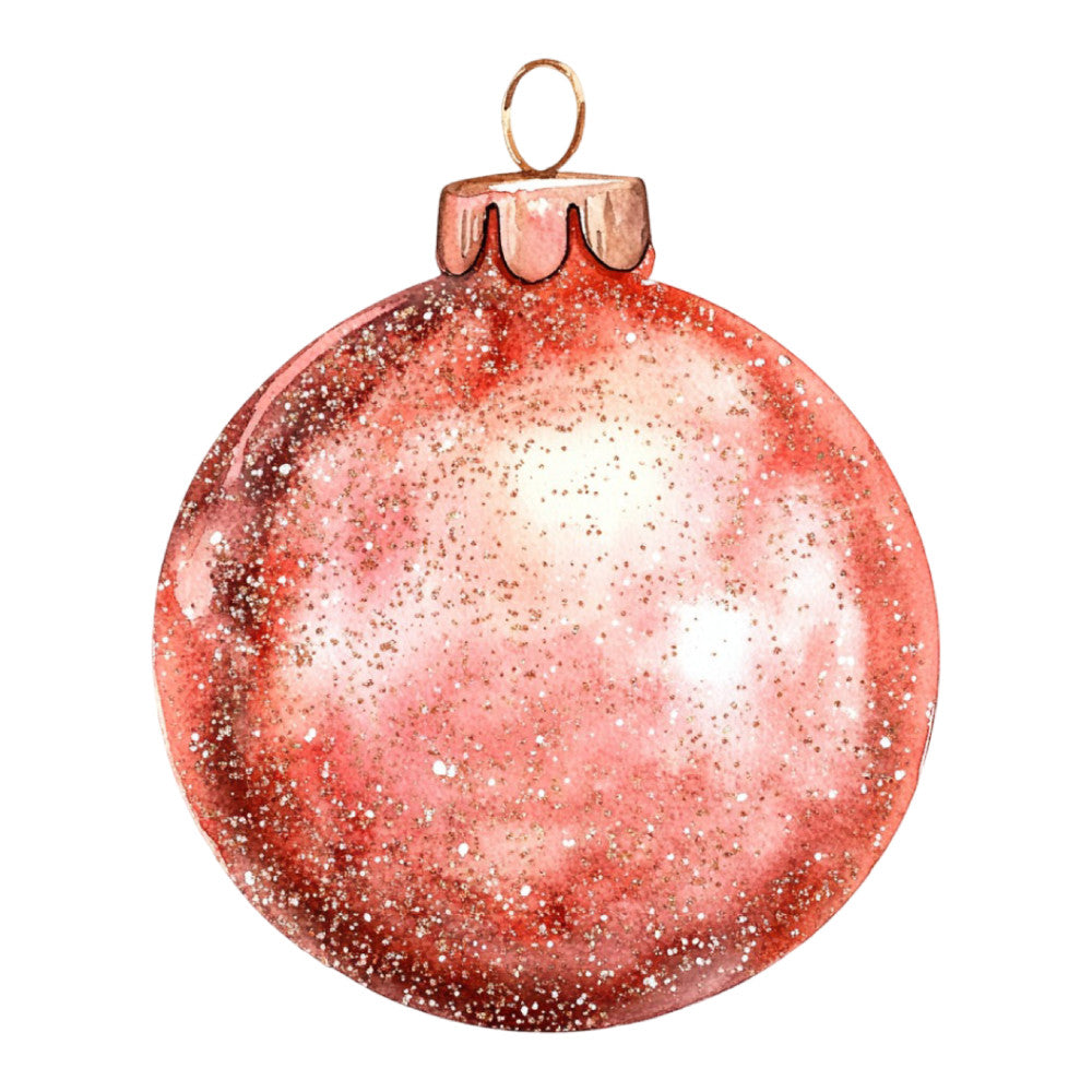 Watercolor Christmas Ornaments Fabric Panel 18