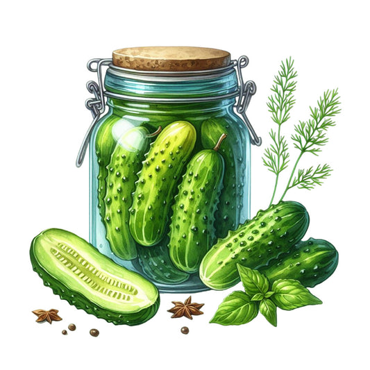 Pickle in a Glass Jar Fabric Panel 6