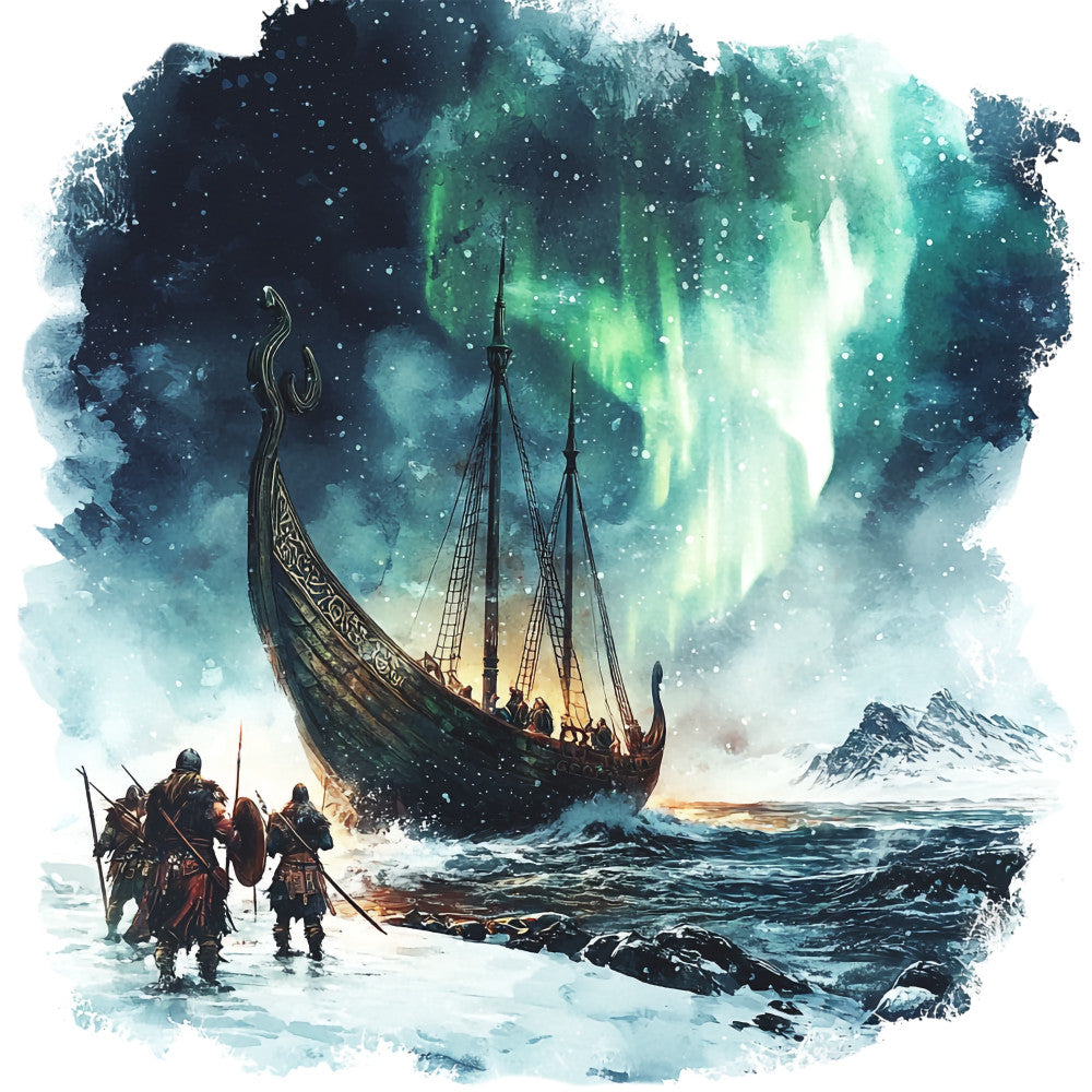 Viking Ships Fabric Panel 1