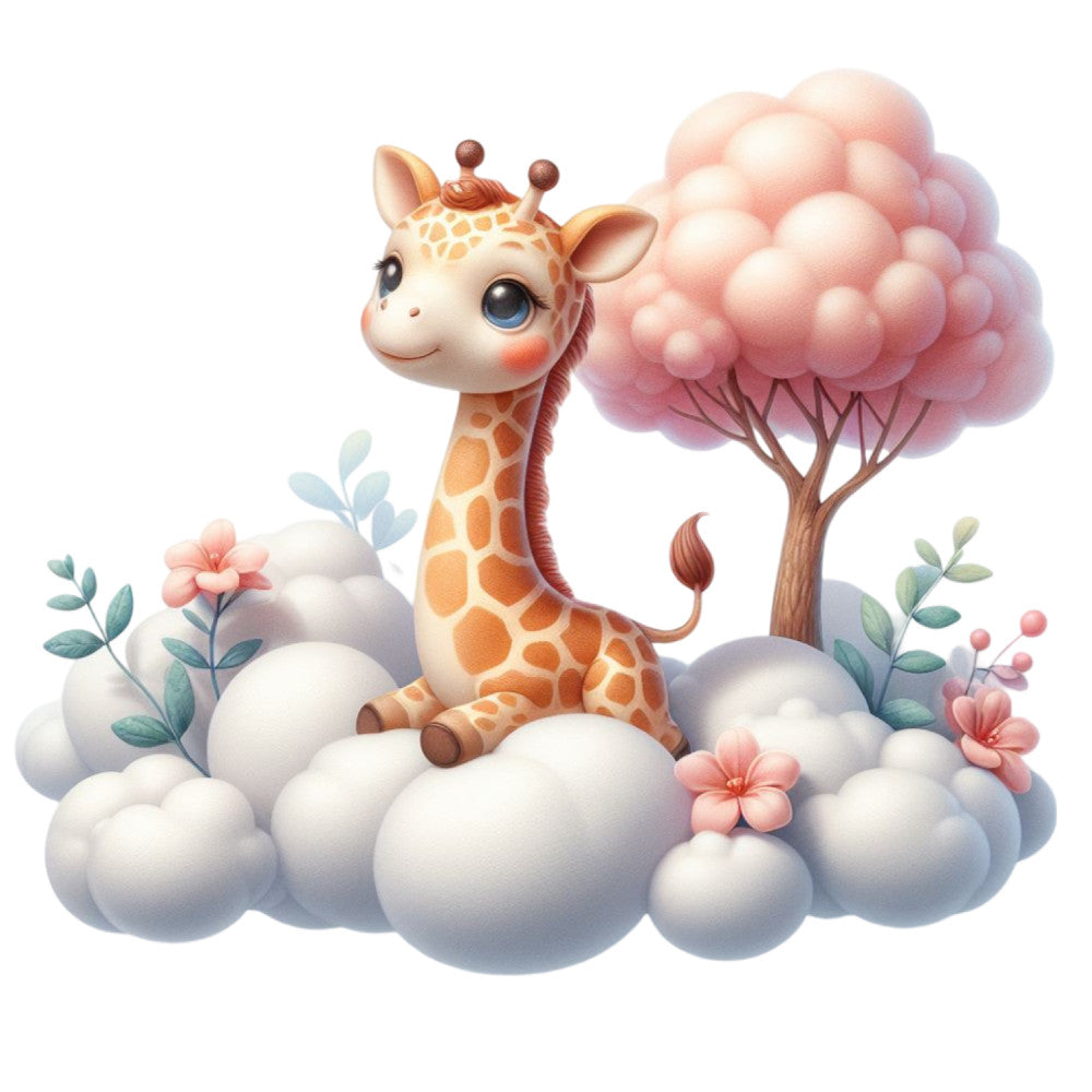 Cute Baby Giraffe Fabric Panel 17