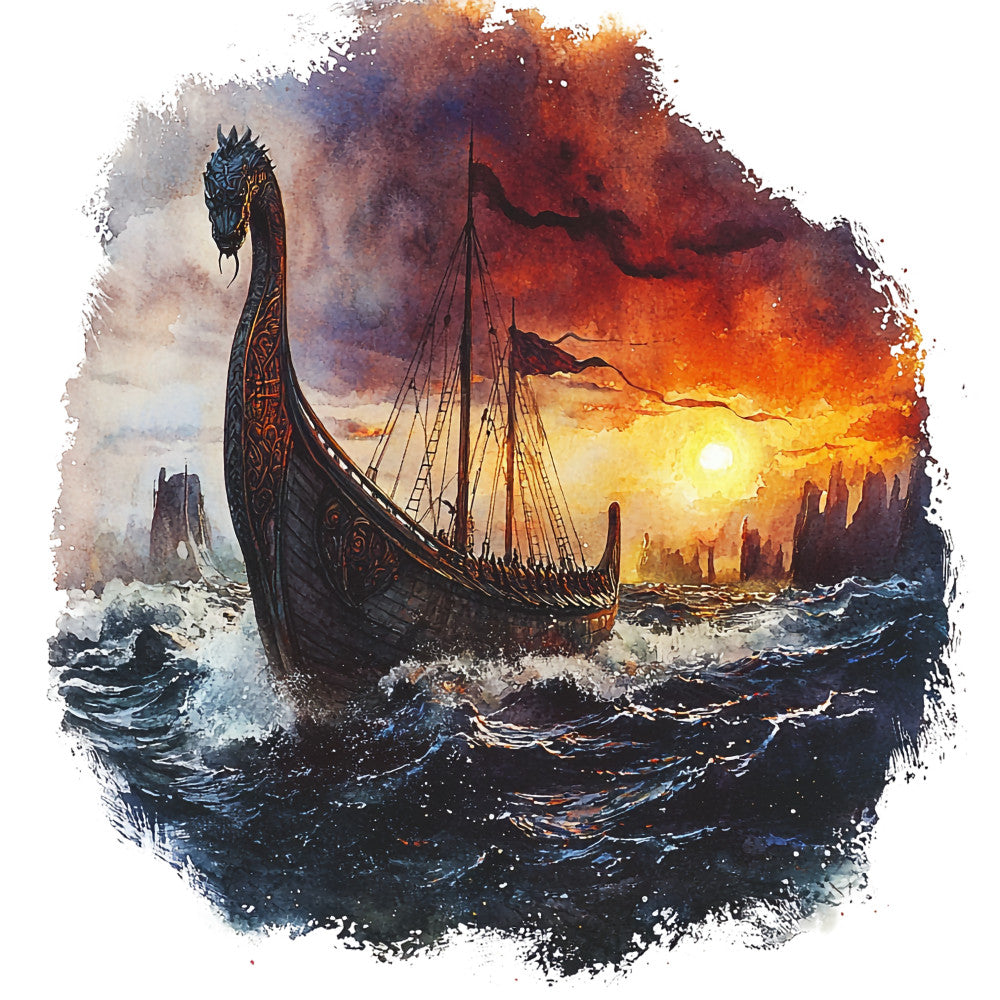 Viking Ships Fabric Panel 20