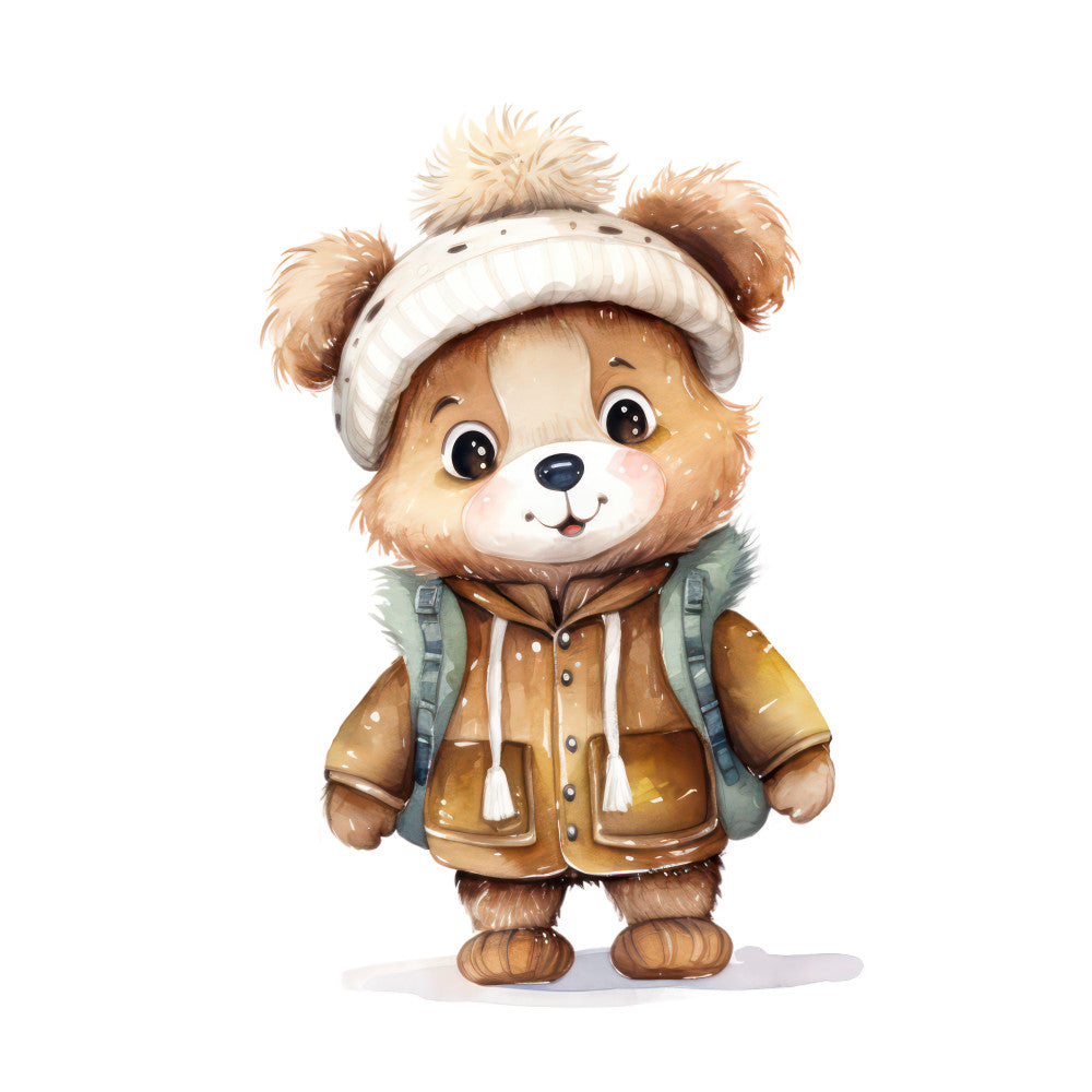 Woodland Animals in Clothes Fabric Panel 9