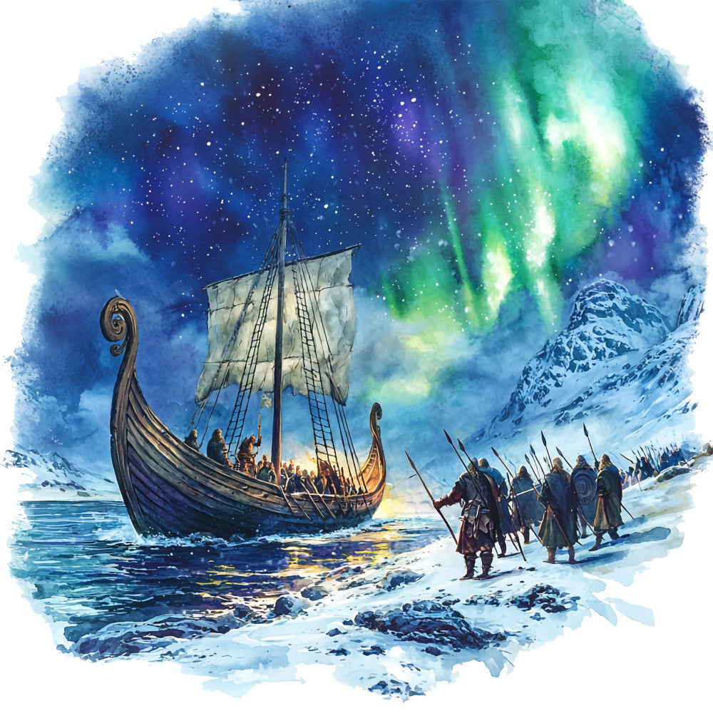 Viking Ships Fabric Panel 7