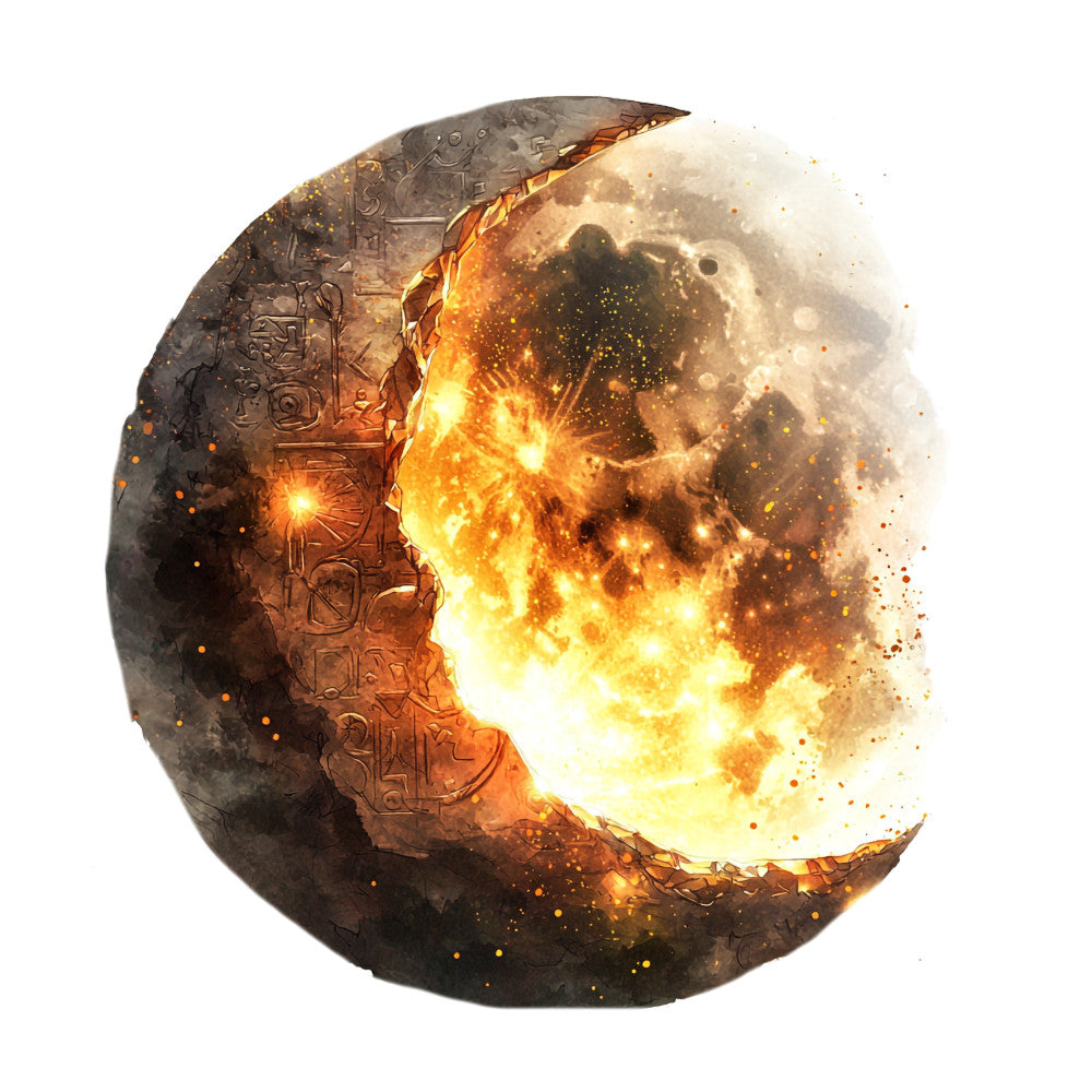 Fire Moon Crystals Fabric Panel 30