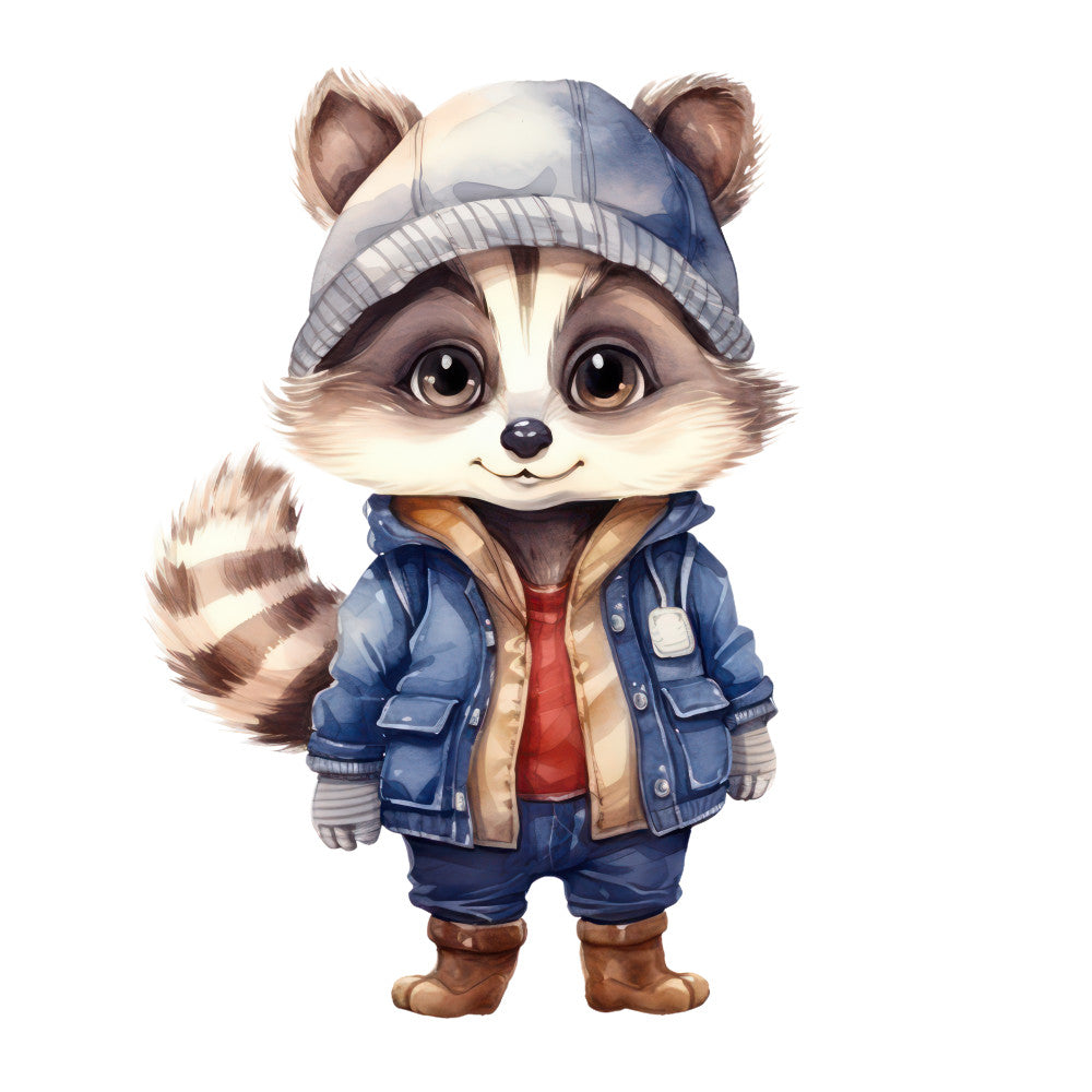 Woodland Animals in Clothes Fabric Panel 2