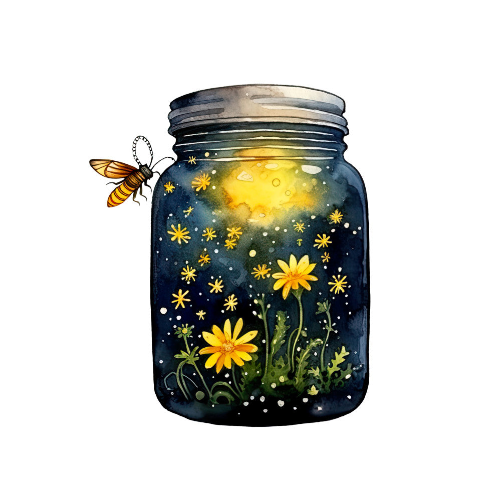 Fireflies in a Jar Fabric Panel 6