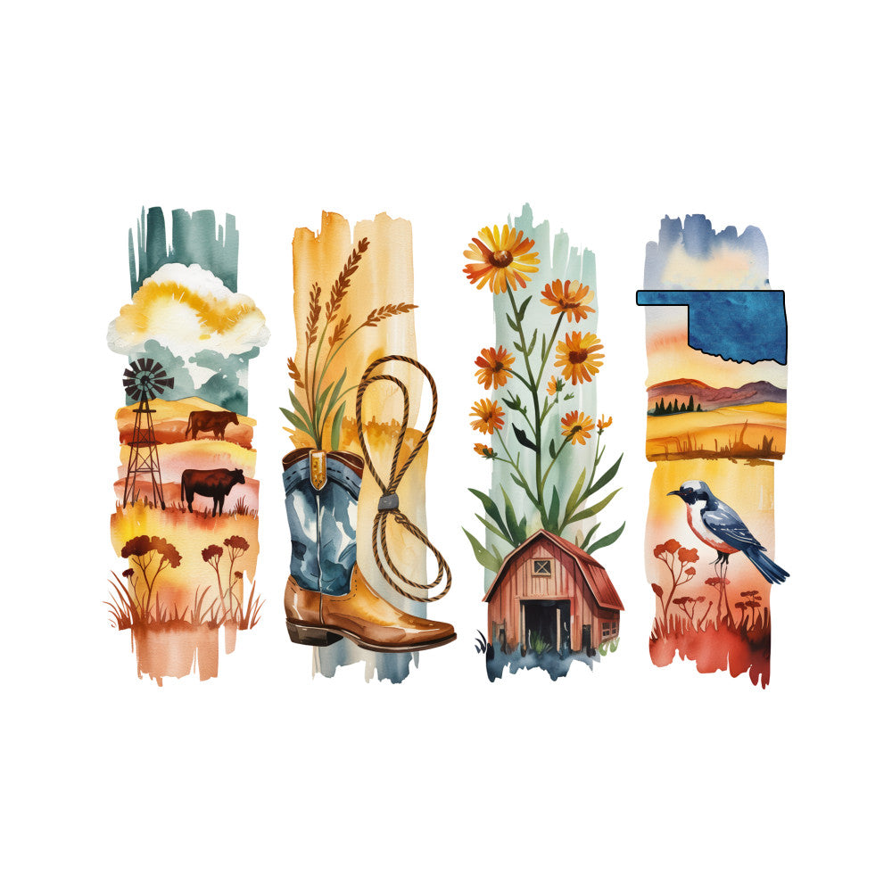 Brushstroke State Fabric Panel 33