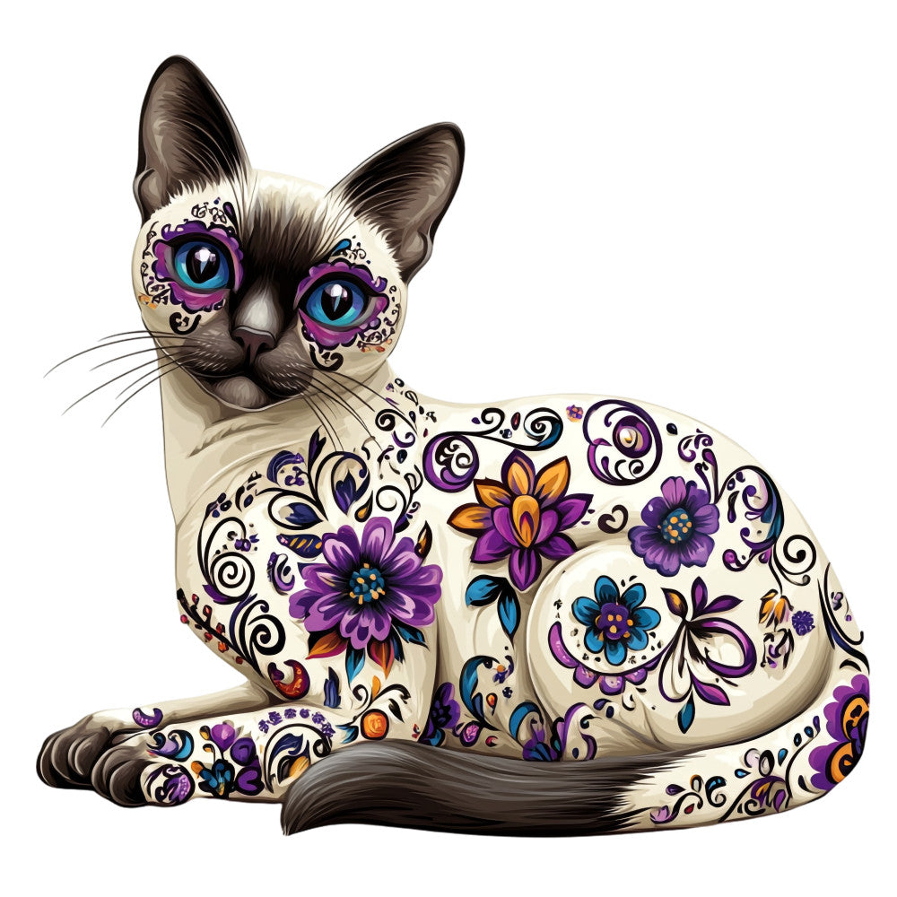 Cats de Los Muertos Fabric Panel 4