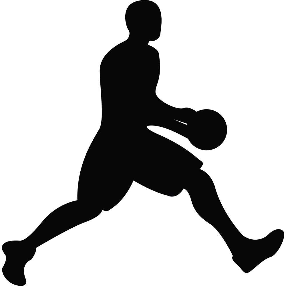 sports, basketball, athlete, player, action, dynamic, silhouette, black and white, monochrome, modern, contemporary, men's, masculine, gym, fitness, workout, active wear, dunk, motion, energetic, youth, teen, boy, novelty, graphic, bold, high contrast, sports themed, apparel print, performance wear